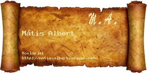 Mátis Albert névjegykártya