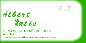 albert matis business card